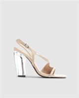 River Island Womens Sandals Pink Perspex Block Heeled Square Open Toe Shoes
