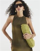 River Island Womens Top Green Plisse Sleeveless Halter Neck Tie Backless Blouse - M Regular