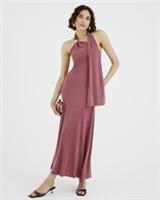 River Island Womens Maxi Dress Red Sleeveless Scarf Neck Sleeveless Casual - S Regular