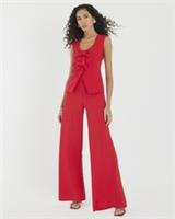 River Island Womens Jumpsuit Red Sleeveless Bow Hybrid Scoop Neck Outfit - XS Regular