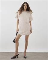 River Island Womens T-Shirt Dress RI Studio Pink Fringe Oversized Short Sleeve - 14 Regular