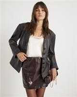 River Island Womens Mini Skirt Brown Faux Leather Concealed Fastening Bottom - 6 Regular