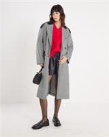 River Island Womens Trench Coat Black Dogtooth Print Tailored Outerwear Top - 10 Regular