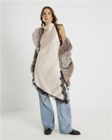 River Island Womens Midi Dress Cream Sleeveless Longline Lace Trim Round Neck - 16 Regular