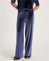 River Island Womens Joggers Navy Velvet Wide Leg Trousers Pants Bottoms - S Regular