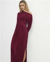 River Island Womens Midi Dress Petite Red Plisse Asymmetric Drape Casual - XS Petites