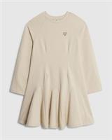 River Island Girls Shirt Dress Cream Waisted Godet Sweatshirt Long Sleeve