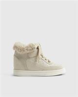 River Island Girls Trainers Beige Wedge High-Top Sneakers Round Toe Flat Shoes