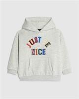 River Island Mini Boys Hoodie Grey Real Hackney Dave Nice Hooded Sweatshirt Top