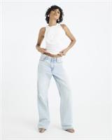 River Island Womens Straight Jeans Blue High Waisted Relaxed Trousers Pants - 14 Regular Regular