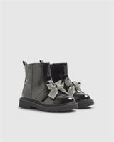 River Island Mini Girls Boots Black Changeable Strap Round Toe Patent Shoes