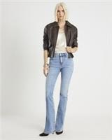 River Island Womens Flared Jeans Blue Mid Rise Denim Trousers Pants Bottoms - 14 Regular Regular