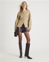 River Island Womens Cardigan Beige Knitted Studded Buttoned Jumper Top - M Regular