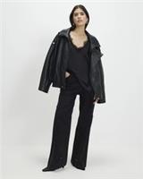 River Island Womens Straight Jeans Petite Black Embellished Trousers Pants - 10 Extra Short Petites