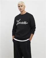 River Island Mens Sweatshirt Black Regular Fit Luminus Crew Neck Pullover Top - S Regular