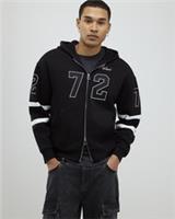 River Island Mens Hoodie Black Oversized Fit 72 Palais Zip Hooded Sweatshirt Top - S Regular