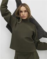 River Island Womens Top Khaki Funnel Neck Long Sleeve Button Back Blouse - S Regular