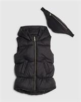 River Island Girls Gillet & Crossbody Bag Set Black 2 Piece Hooded Sleeveless