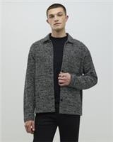 River Island Mens Shacket Grey Regular Fit Textured Collared Outerwear Top - S Regular