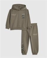 River Island Mini Boys Hoodie & Joggers Set Brown Japanese 2 Piece Long Sleeve
