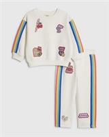 River Island Mini Girls Sweatshirt & Joggers Set Cream 2 Piece Print Outfit