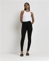 River Island Womens Skinny Jeans Black Molly Mid Rise Trousers Pants Bottoms - 4 Regular Regular