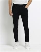 River Island Mens Skinny Jeans Black Spray On Fit Trousers Pants Bottoms - 40 Regular Regular