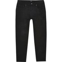 River Island Mens Jeans Big & Tall Black Tapered Cropped Denim Pants Trousers - 34 Extra Extra Long Big & Tall