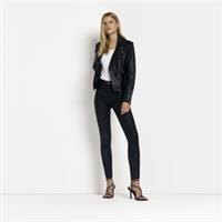 River Island Womens Jeans Black Molly Coated Mid Rise Skinny Fit Trousers Pants