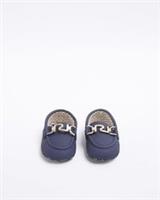 River Island Baby Boys Loafers Blue Suedette Round Toe Casual Slip On Shoes