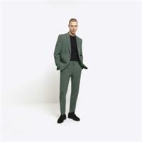 River Island Mens Suit Trousers Green Slim Fit Slip Pockets Pants Bottoms - 26 Regular Regular