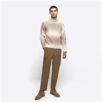River Island Mens Smart Trousers Beige Tapered Fit Cargo Pants Bottoms - 26 Regular Regular