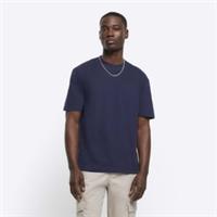 River Island Mens T-Shirt Navy RI Studio Regular Fit Short Sleeve Crew Tee Top - XS Regular