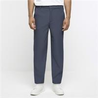 River Island Mens Smart Trousers Blue Tapered Fit Plisse Pants Bottoms - 26 Regular Regular