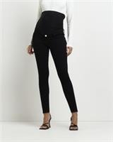 River Island Womens Skinny Jeans Black Molly Mid Rise Maternity Trousers Bottoms - 6 Regular Maternity