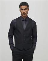 River Island Mens Waistcoat Black Slim Fit Single Breasted Outerwear Top - 38 Regular
