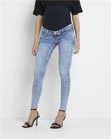 River Island Womens Skinny Jeans Blue Mid Rise Maternity Trousers Pants Bottoms - 8 Regular Maternity