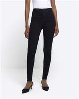 River Island Womens Skinny Jeans Black High Waisted Trousers Pants Bottoms - 6 Regular Regular