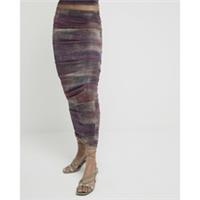 River Island Womens Midi Skirt Purple Ombre Mesh Elasticated Waist Bottom - 12 Regular