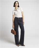 River Island Womens Straight Jeans Black Relaxed Trousers Pants Bottoms - 18 Short Regular