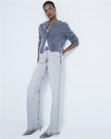 River Island Womens Straight Fit Jeans Grey Relaxed Denim Trousers Pants Bottoms - 18 Short Regular