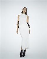 River Island Womens Top White Sequin Bow Side Tie Crew Neck Sleeveless Blouse - 10 Regular