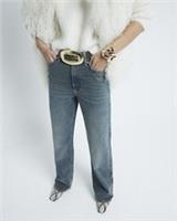 River Island Womens Straight Jeans Blue Relaxed Trousers Pants Bottoms - 6 Long Regular