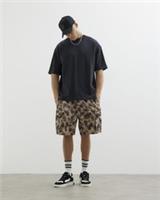 River Island Mens Cargo Shorts Brown Camouflage Elasticated Drawstring Bottoms - XS Regular