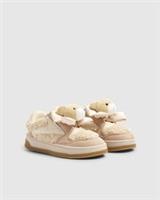 River Island Mini Girls Trainers Beige Teddy Bear Slip On Sneakers Casual Shoes