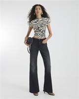 River Island Womens Flared Jeans Black High Waisted Relaxed Trousers Bottoms - 6 Long Regular