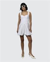 River Island Womens Mini Dress White Premium Satin Bubble Hem Sleeveless - 8 Regular