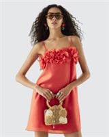 River Island Womens Mini Dress Coral Premium 3D Babydoll Sleeveless Casual - 10 Regular