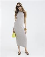 River Island Womens Maxi Dress Grey Sleeveless Metallic Crochet Round Neck - M Regular