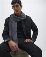 River Island Mens Scarf Grey Chequered Print Elegant Casual Accessory